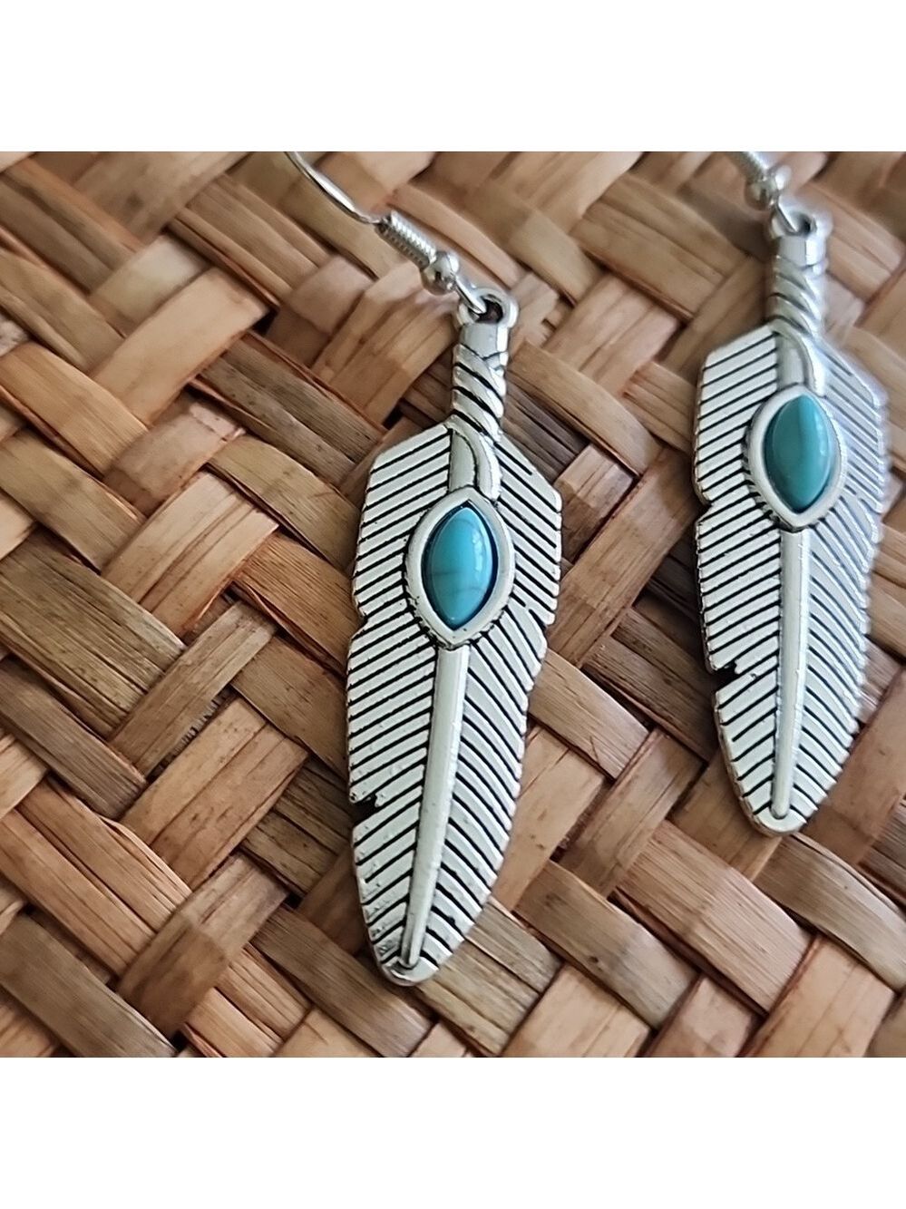 BOHEMIAN Blue Tribal Simulated Turquoise  Spiral Swirl Statement EP - Picture 2 of 3